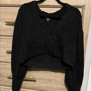 Wild Fable Black Cropped Cardigan Size M